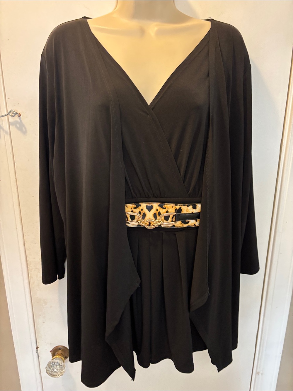 Style & Co large faux 2 piece Black V-Neck top 26-320